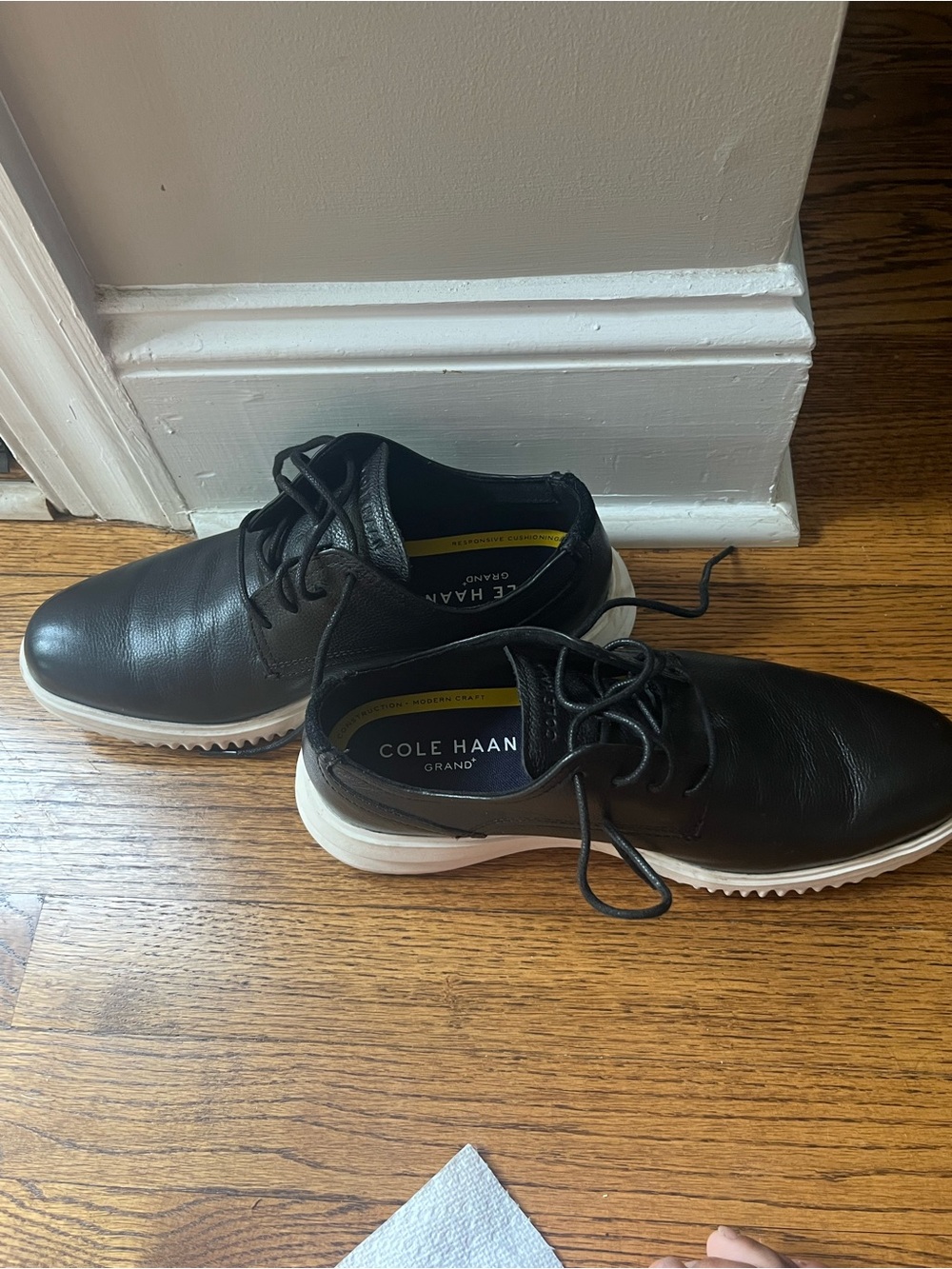 Cole Haan Men’s Black Leather Grand Oxford Sneakers